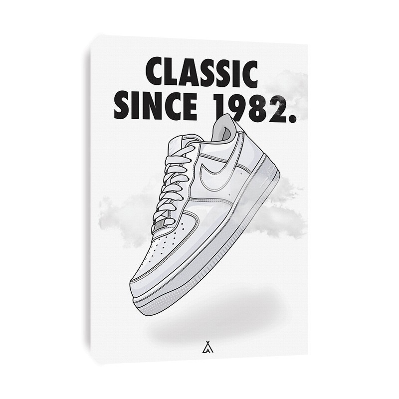 Nike Air Classic Black & White Varsi - Canvas Art