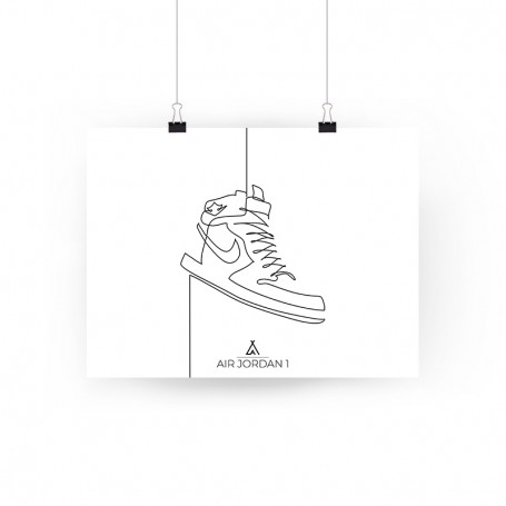 One Line Air Jordan 1 Poster | La Sneakerie