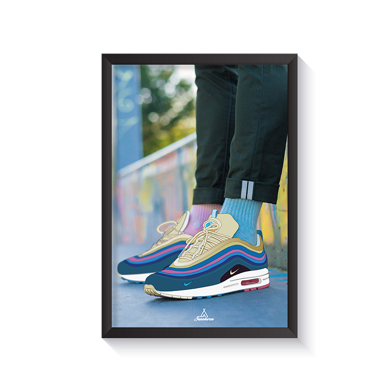 18” x 24” Framed Nike Air Max 1/97 Sean Wotherspoon “Garden store of Wotherspoon” Poster