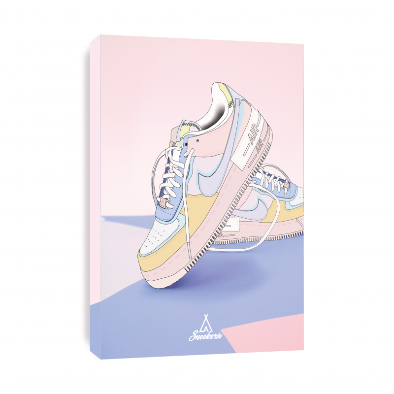 Nike Air Force Shadow Pastel Canvas Print La Sneakerie